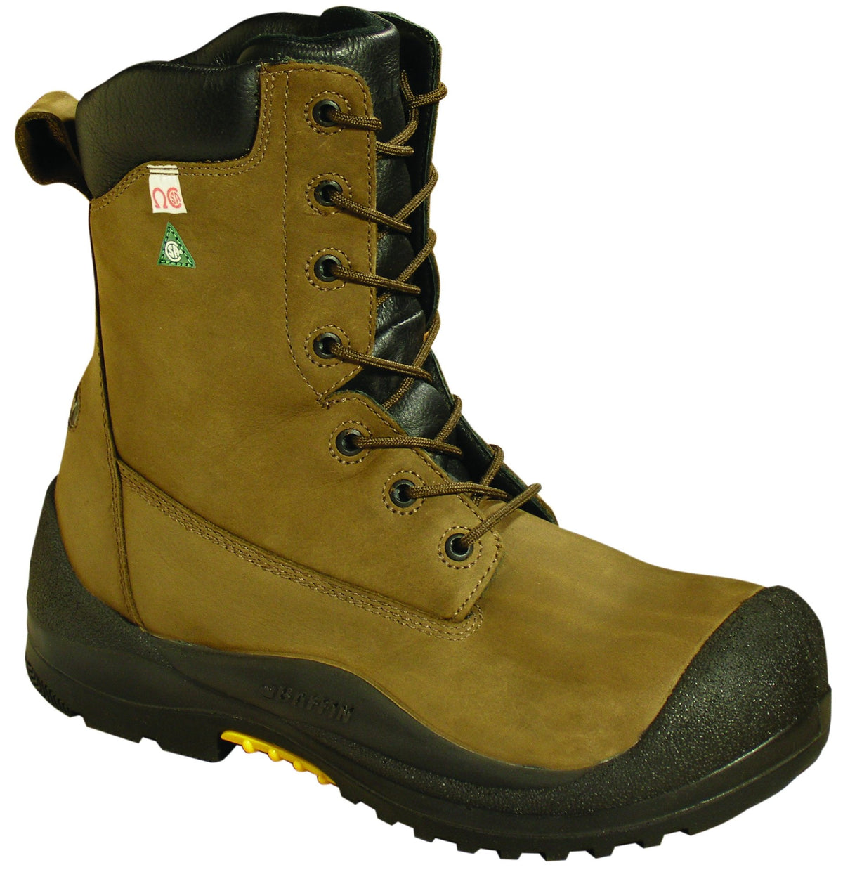 CLASSIC 8" Industrial Thermal Tan Laced Boots with Steel Toe and Plate -30°C