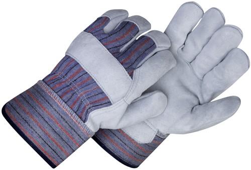 Regular Shoulder Split Leather Palm Work Glove with 2½" Plasticized Cuff