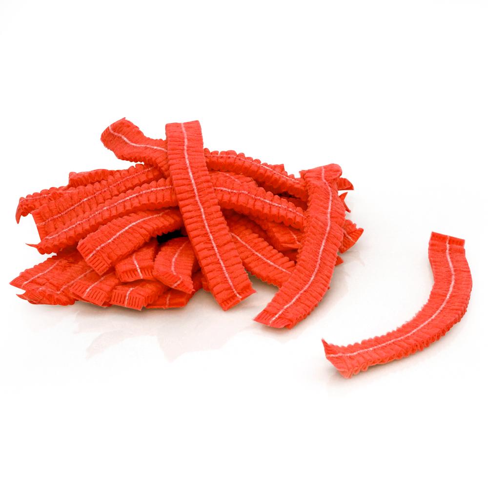 ProtecAll Polypropylene Pleated Red Bouffant Caps 21", 100/bag, 10 Bags/Case (1000/Case)
