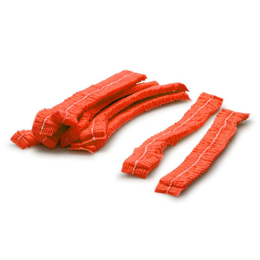 ProtecAll Polypropylene Pleated Red Bouffant Caps 21", 100/bag, 10 Bags/Case (1000/Case)