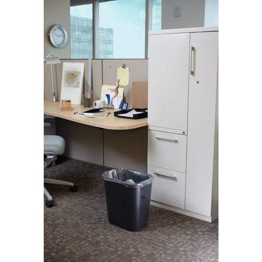 Rectangular Deskside Soft Wastebaskets 28qt - Black