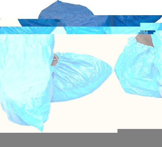 Blue Cast Polyethylene Shoe Cover with Textured Tread