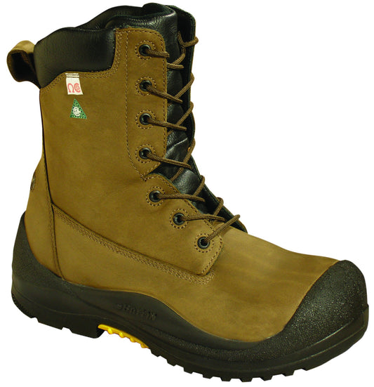 CLASSIC 8" Industrial Thermal Tan Laced Boots with Steel Toe and Plate -30°C
