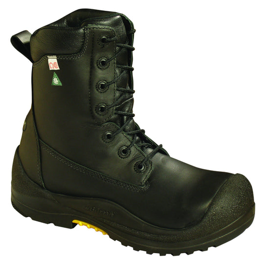 CLASSIC 8" Industrial Thermal Black Laced Boots with Steel Toe and Plate -30°C