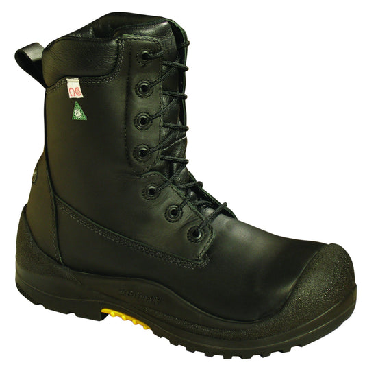 CLASSIC 8" Industrial Thermal Black Laced Boots with Steel Toe and Plate -30°C