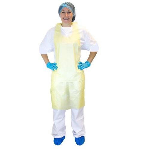 Yellow High Density Polyethylene Aprons 10 mic 28