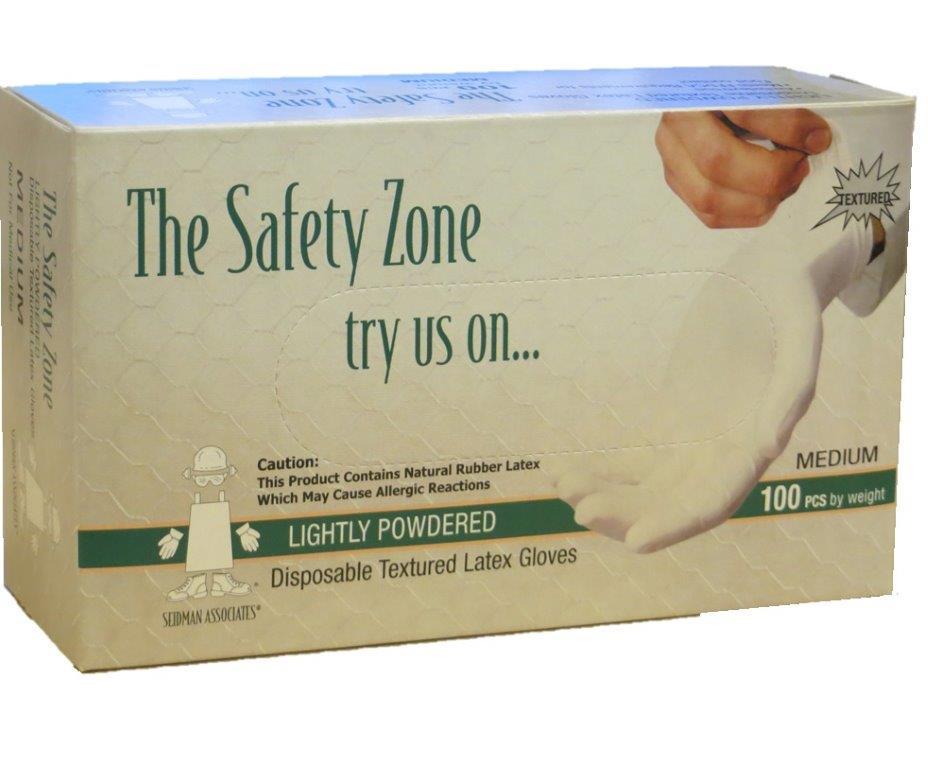 The Safety Zone Latex Powdered Disposable Gloves