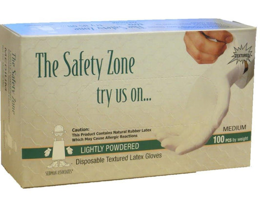 The Safety Zone Latex Powdered Disposable Gloves