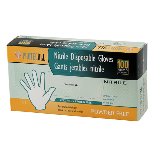 ProtecAll Disposable Black Powder Free Nitrile Gloves 4 mil, 100/Box 1000/Case