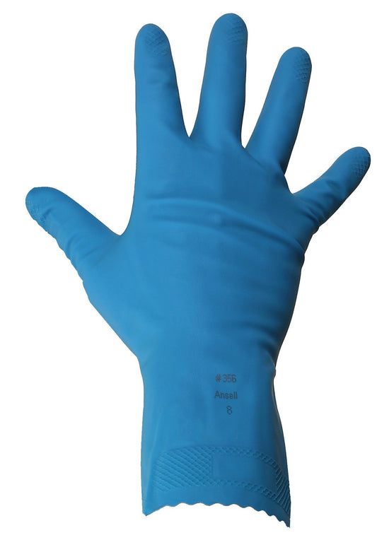 Ansell Blue Latex Canner Dishwashing Gloves