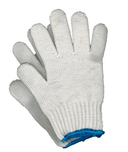 White String Knit 100% Polyester Gloves