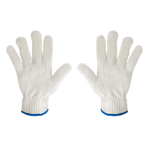 White String Knit 100% Polyester Gloves