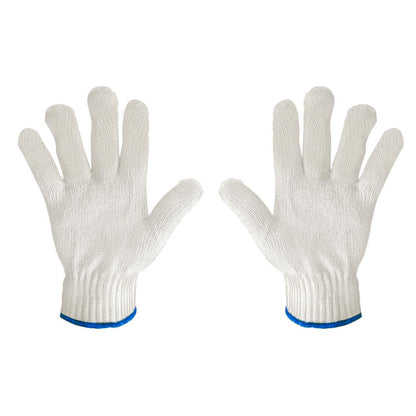 White String Knit 100% Polyester Gloves