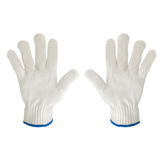 White String Knit 100% Polyester Gloves