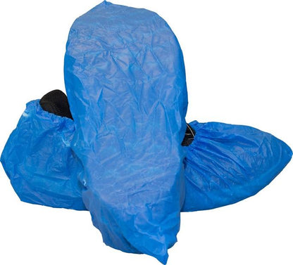 Blue Cast Polyethylene Shoe Cover with Textured Tread