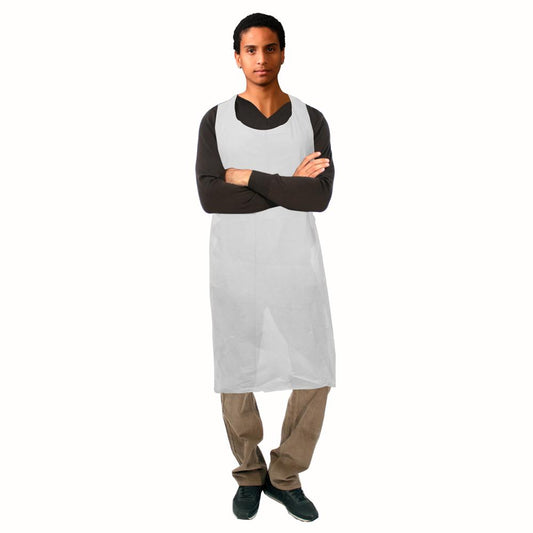 Disposable White Aprons 1.0 mil 46" with Long Ties