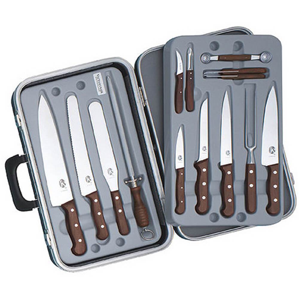 14 Piece Gourmet Cutlery Set Rosewood Handles With Attache case