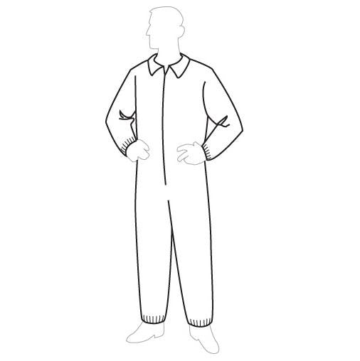 PolyGard 2oz. Polypropylene Economic White Coveralls with zipper front closure (25/Case)