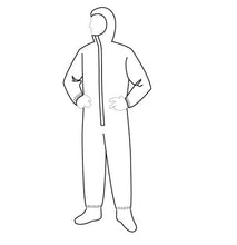 Load image into Gallery viewer, PermaGard Microporous over SpunBonded Polypropylene White Coveralls with attached hood &amp; boots, zipper front closure (25/Case)
