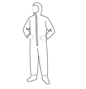 PermaGard Microporous over SpunBonded Polypropylene White Coveralls with attached hood & boots, zipper front closure (25/Case)