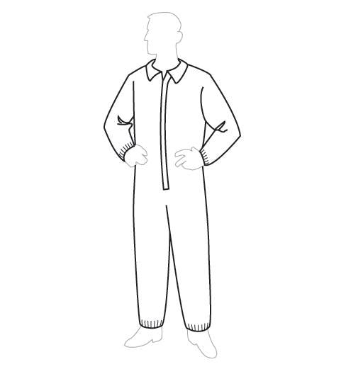 PolyGard Polypropylene Economic White Coveralls with zipper front closure (25/Case)