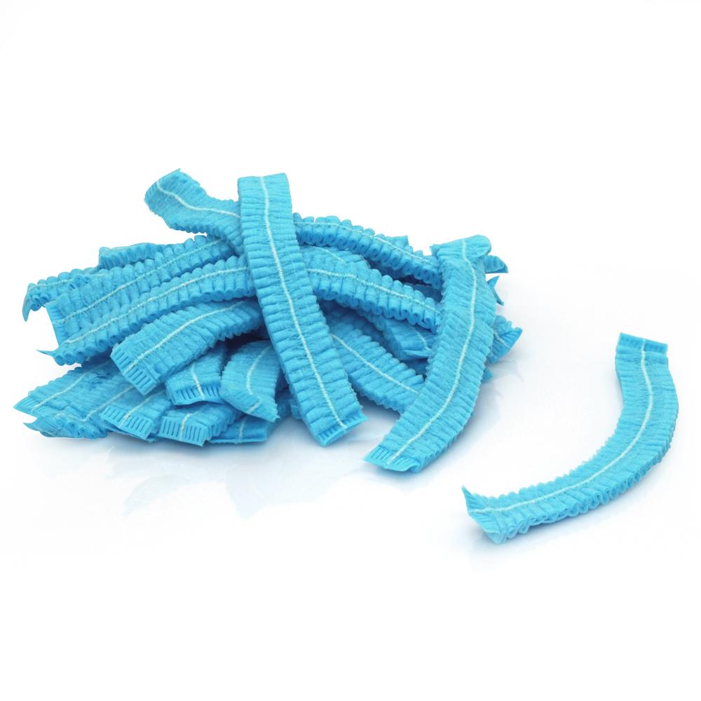 ProtecAll Polypropylene Pleated Blue Bouffant Caps 21", 100/bag, 10 Bags/Case (1000/Case)