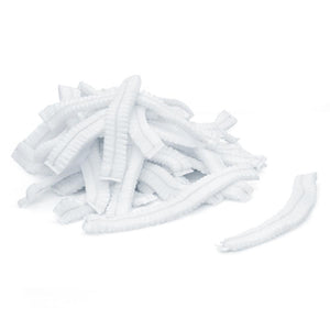 ProtecAll Polypropylene Pleated White Bouffant Caps 21", 100/bag, 10 Bags/Case (1000/Case)