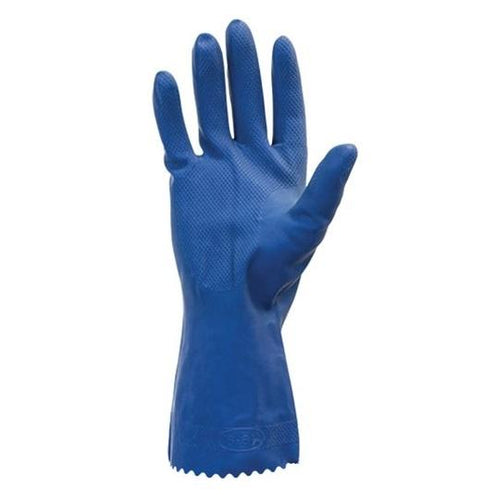 Blue Unlined Latex Canner Dishwashing Gloves