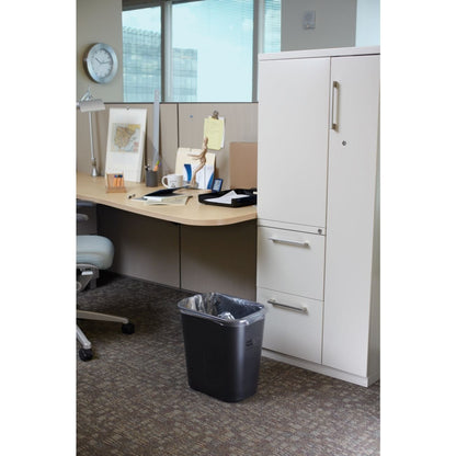 Rectangular Deskside Soft Wastebaskets 28qt - Black