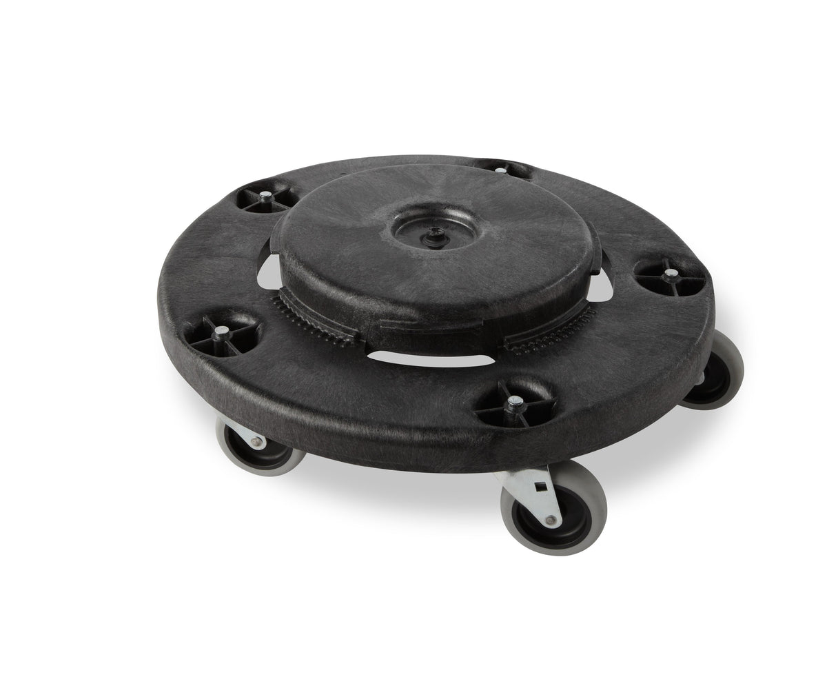 Black Round BRUTE® Dolly for 2620, 2632, 2643, 2655 Containers 18" x 5-1/4" Twist On/Off #2640