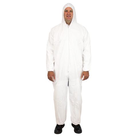 Disposable Heavy weight Polypropylene Cover all with Elastic Wrists & ankles with Hood