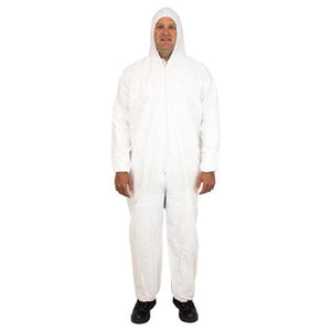 Disposable Heavy weight Polypropylene Cover all with Elastic Wrists & ankles with Hood