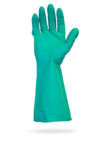 The Safety Zone Green Flock Lined 13" Nitrile Gloves - 15 mil