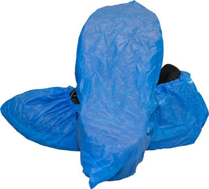 Blue Cast Polyethylene Shoe Cover with Textured Tread