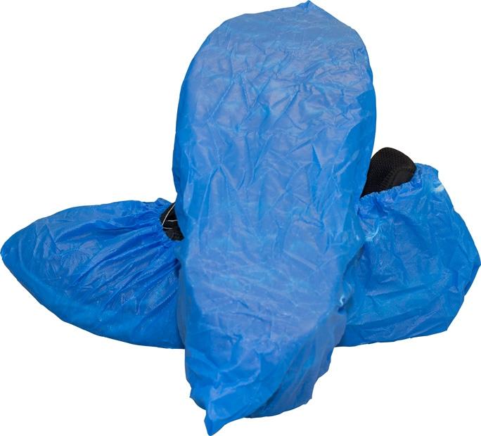 Blue Cast Polyethylene Shoe Cover with Textured Tread