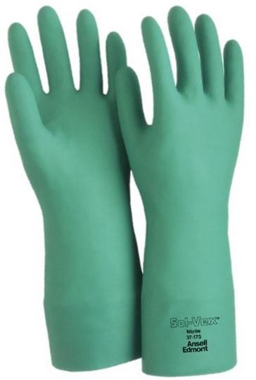 Ansell Sol-Vex® Green Nitril Flocklined Gloves 15 Mil, 13