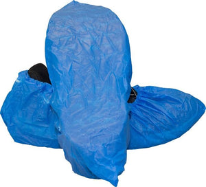 Blue Cast Polyethylene Shoe Cover with Textured Tread