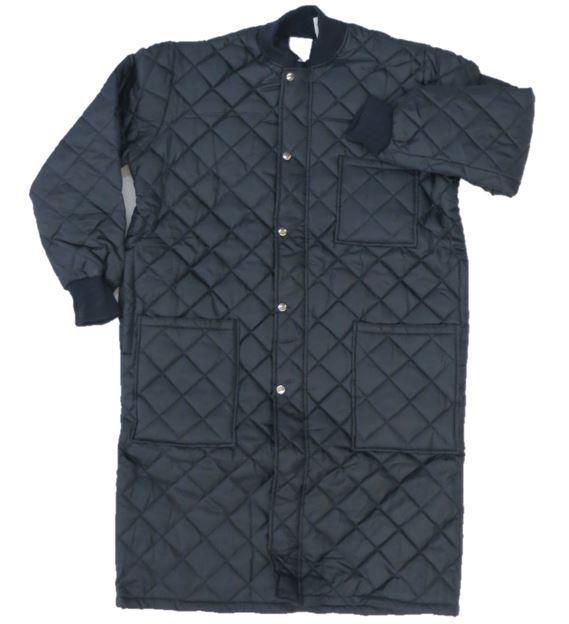 Polyester Long Freezer Jacket with added Thermal Liner, Zipper and Snaps