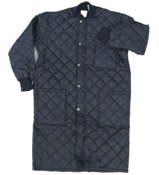 Polyester Long Freezer Jacket with added Thermal Liner, Zipper and Snaps