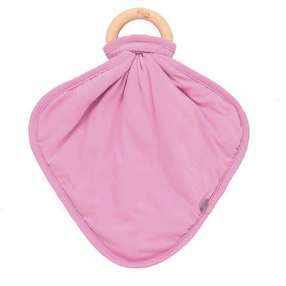 Kyte Baby - Lovey with Removable Wooden Teething Ring Bubblegum Pacifiers & Teething