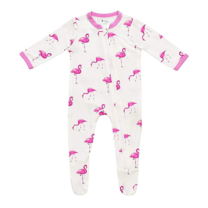 Kyte Baby - Zippered Footie - Printed Flamingo / Newborn Unisex Clothing