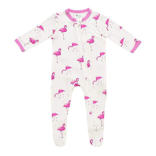 Kyte Baby - Zippered Footie - Printed Flamingo / Newborn Unisex Clothing