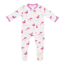 Load image into Gallery viewer, Kyte Baby - Zippered Footie - Printed Flamingo / Newborn Unisex Clothing
