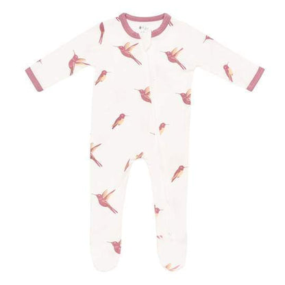 Kyte Baby - Zippered Footie - Printed Hummingbird / Newborn Unisex Clothing