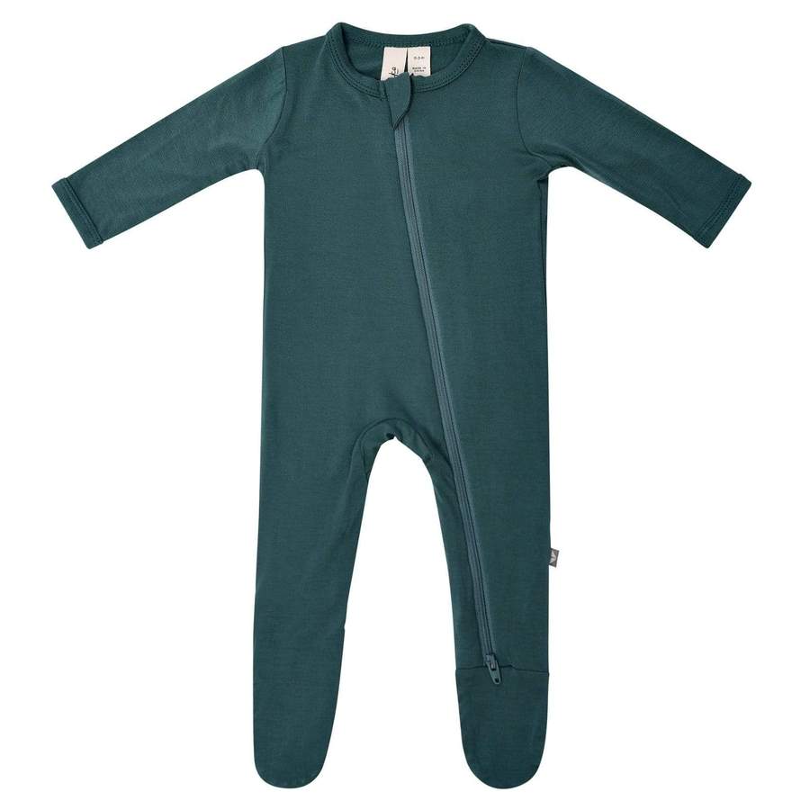 Kyte Baby - Zippered Footie - Solids Newborn / Emerald Unisex Clothing