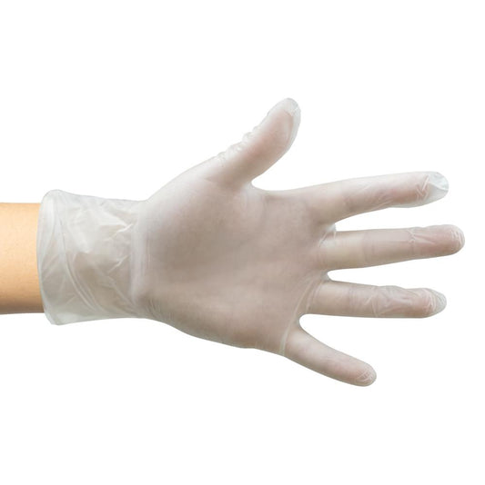 ProtecAll Disposable Clear Vinyl Gloves Powder Free,100 per dispenser box (Sold per case of 1000)