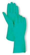 Load image into Gallery viewer, Durawear Industrial Unsupported Green Nitrile Flock Lined 13&quot; Glove - 15 mil
