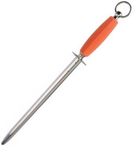 Fischer Classic Knife Sharpener with Orange Handle and Round Polished 12" Blade